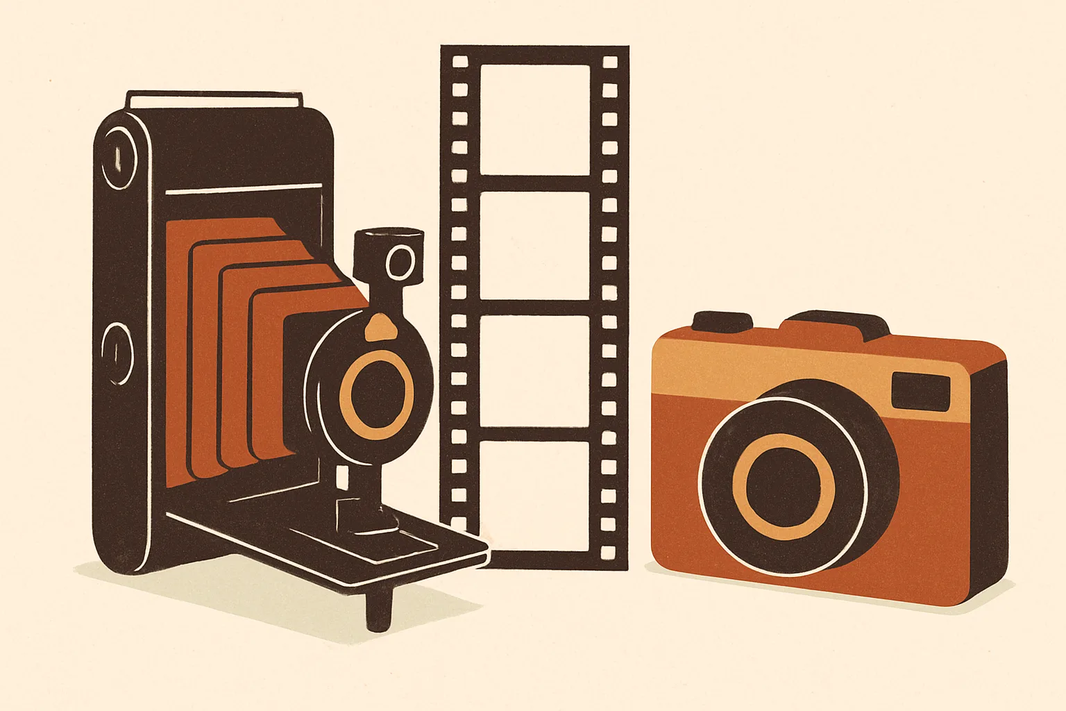 Illustration zum Thema Geschichte und Formen der Fotografie