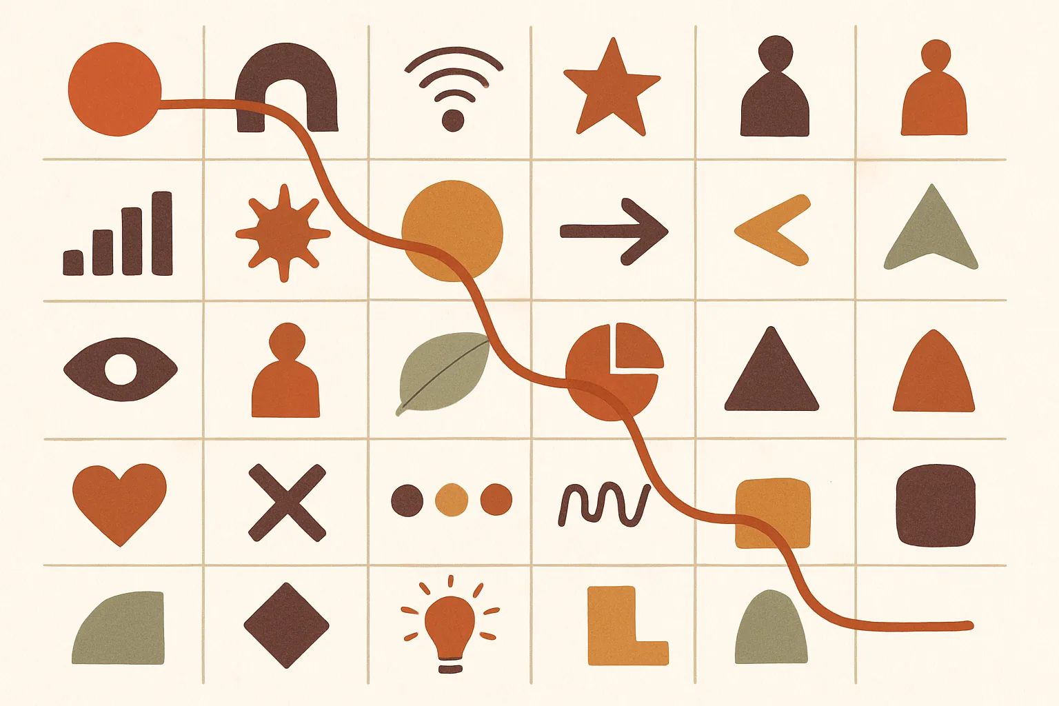Illustration eines morphologischen Kastens als Matrix aus Merkmalen und Ausprägungen
